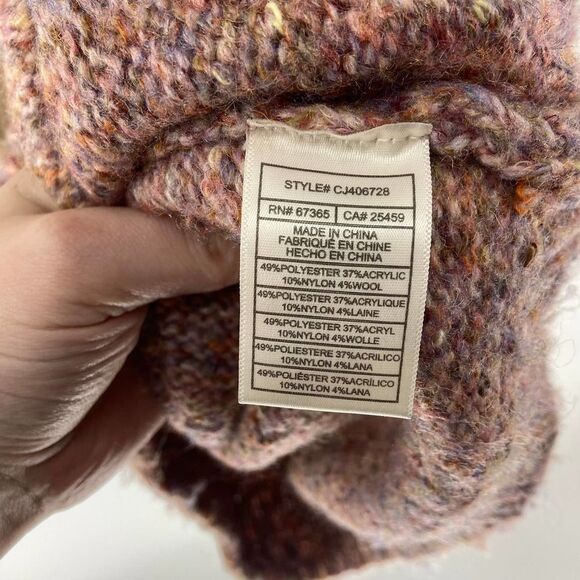 cupcakes & cashmere tan pink marbled colorblock crew neck sweater womens small - Picture 5 of 7